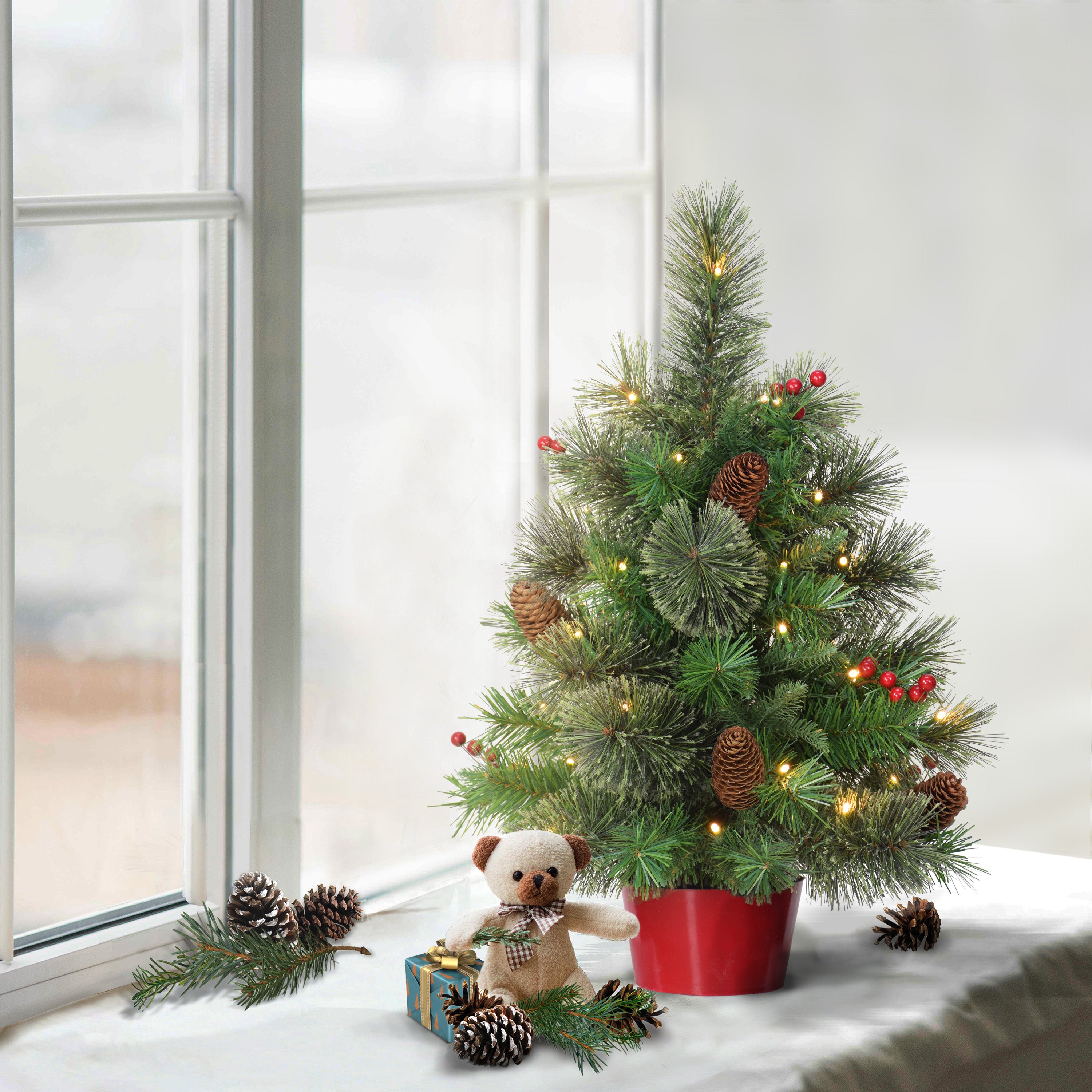 2ft Pre-Lit Table Top Christmas Tree